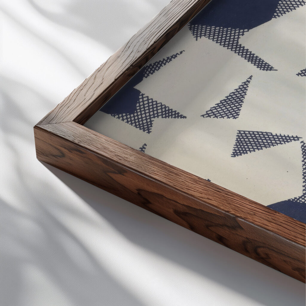 Art – Gout – Beaute Feuillets de l elegance feminine Juin 1932 No. 142 12e Annee 1932 H. Rouit close up dark wood mockup