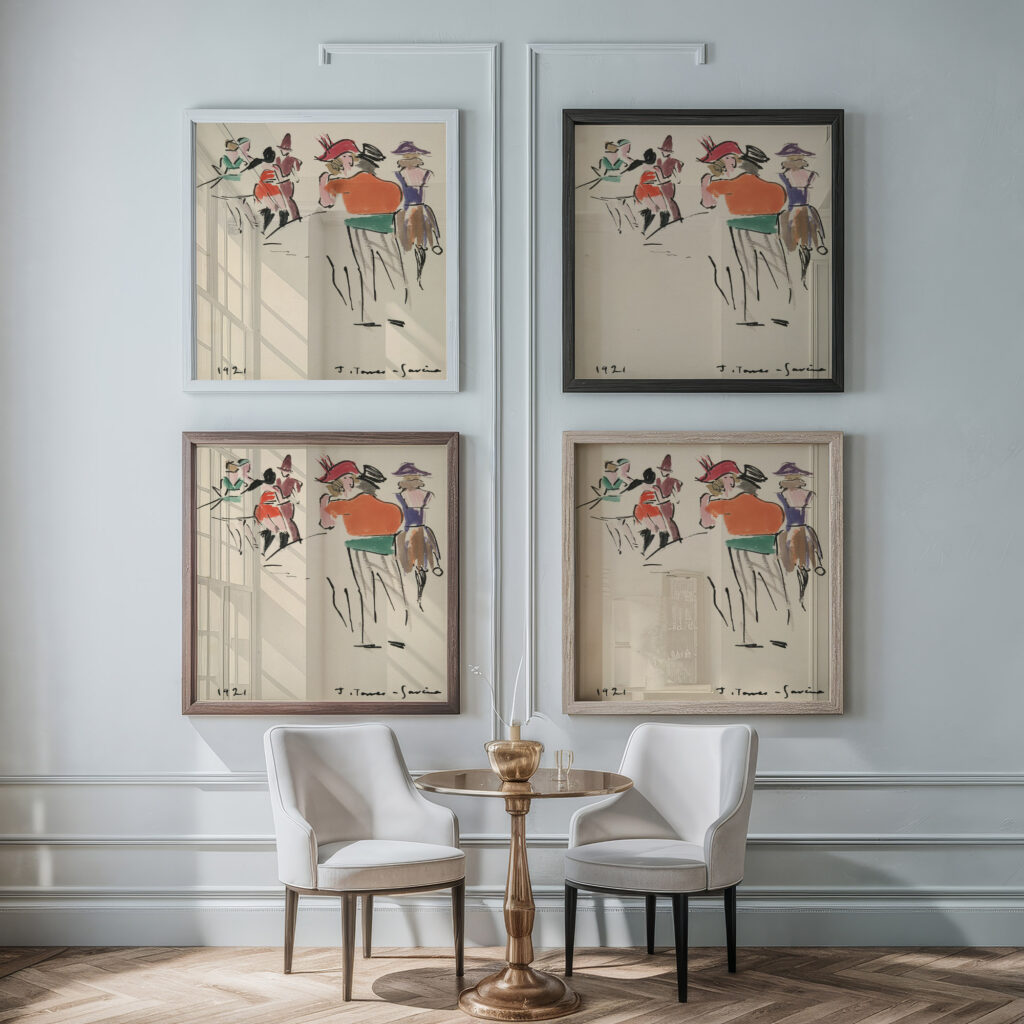 Artists Ball Costumed Dancers 1921 Joaquin Torres Garcia framed posters mockup