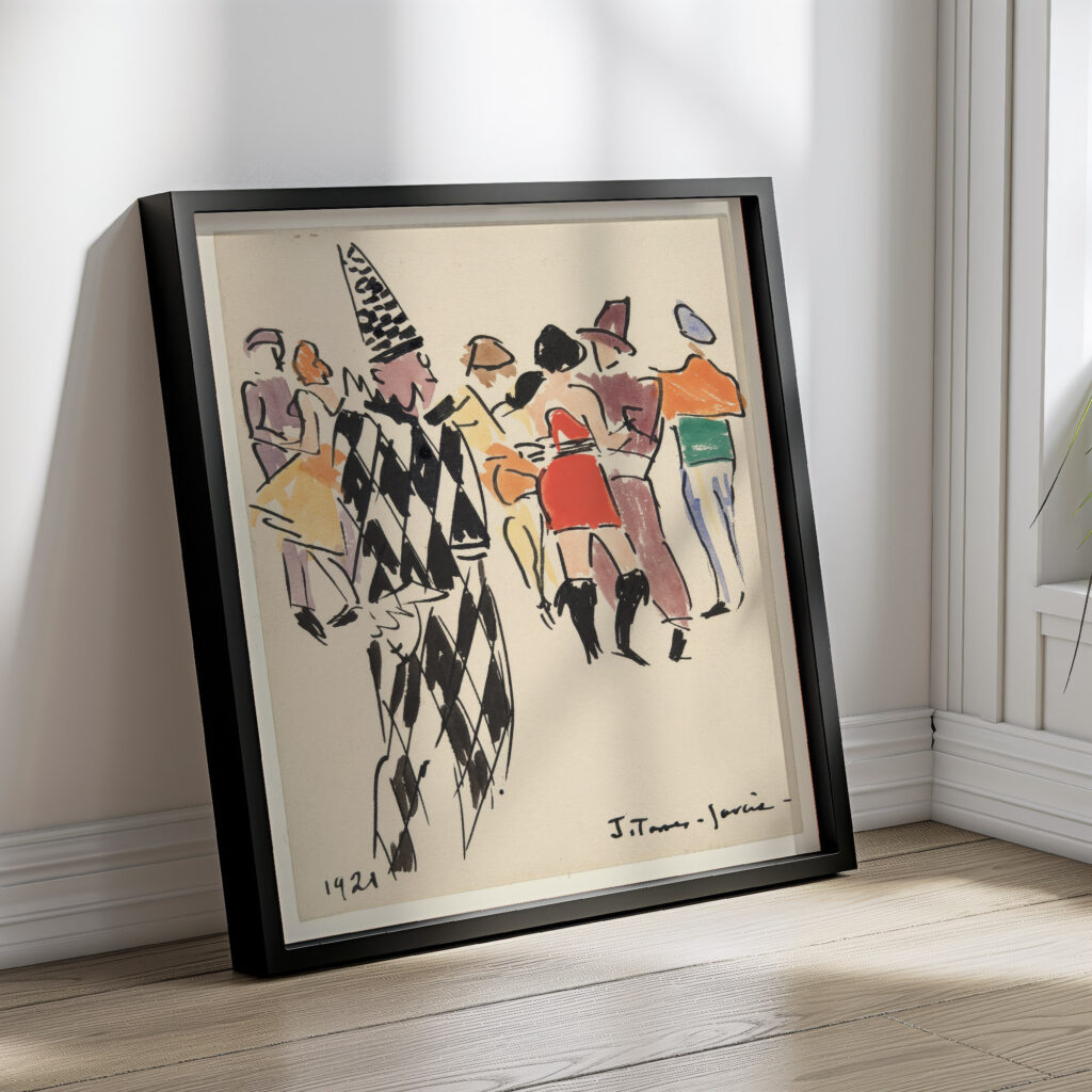 Artists Ball Harlequin and Dancers 1921 Joaquin Torres Garcia 4 mockup