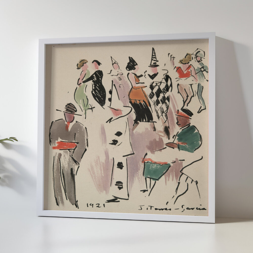 Artists Ball Pierrot Harlequin and Dancers 1921 Joaquin Torres Garcia 5 mockup