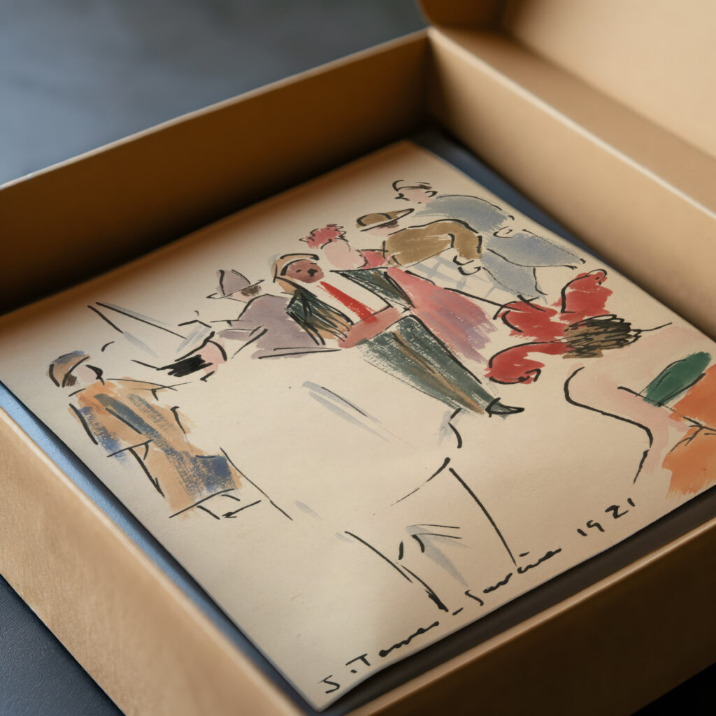 Artists Ball Pierrot and Figures Standing 1921 Joaquin Torres Garcia video mockup