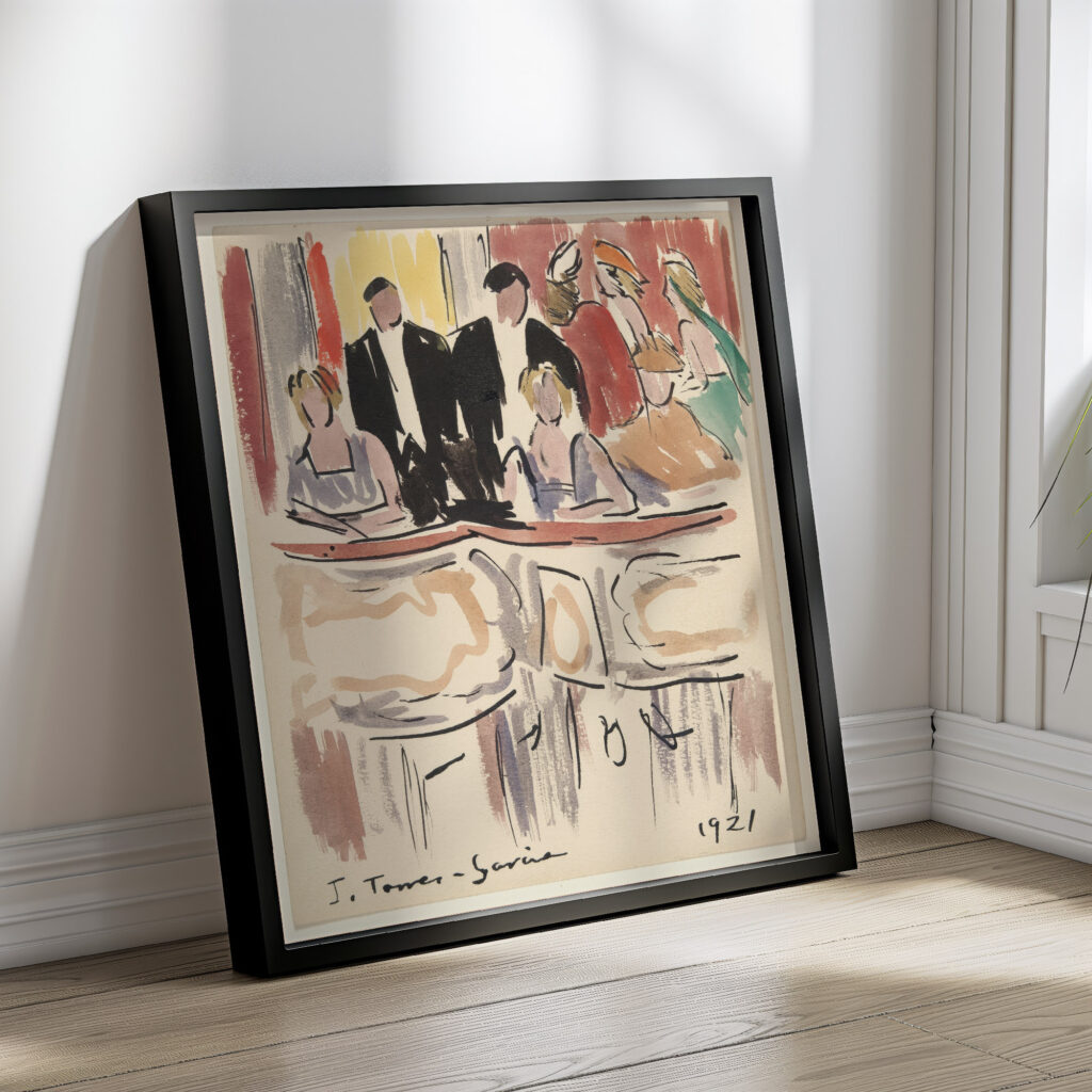 Artists Ball Spectators in Theater Boxes 1921 Joaquin Torres Garcia 4 mockup