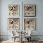 Artists Ball Spectators in Theater Boxes 1921 Joaquin Torres Garcia framed posters mockup