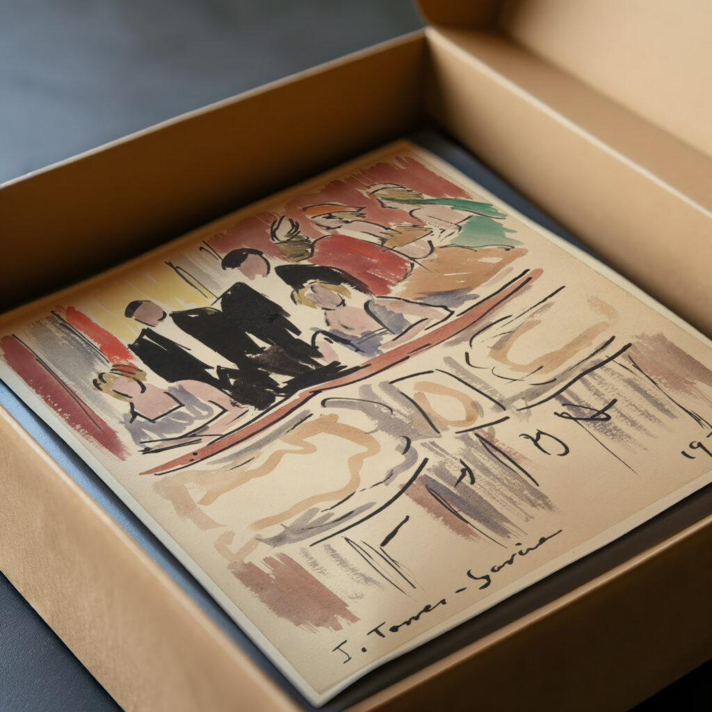 Artists Ball Spectators in Theater Boxes 1921 Joaquin Torres Garcia video mockup