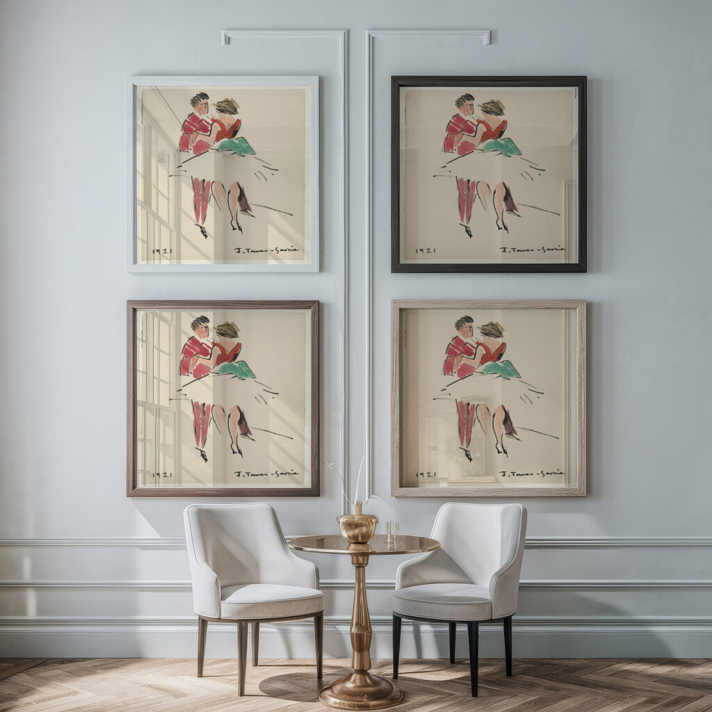 Artists Ball Two Dancers 1921 Joaquin Torres Garcia framed posters mockup