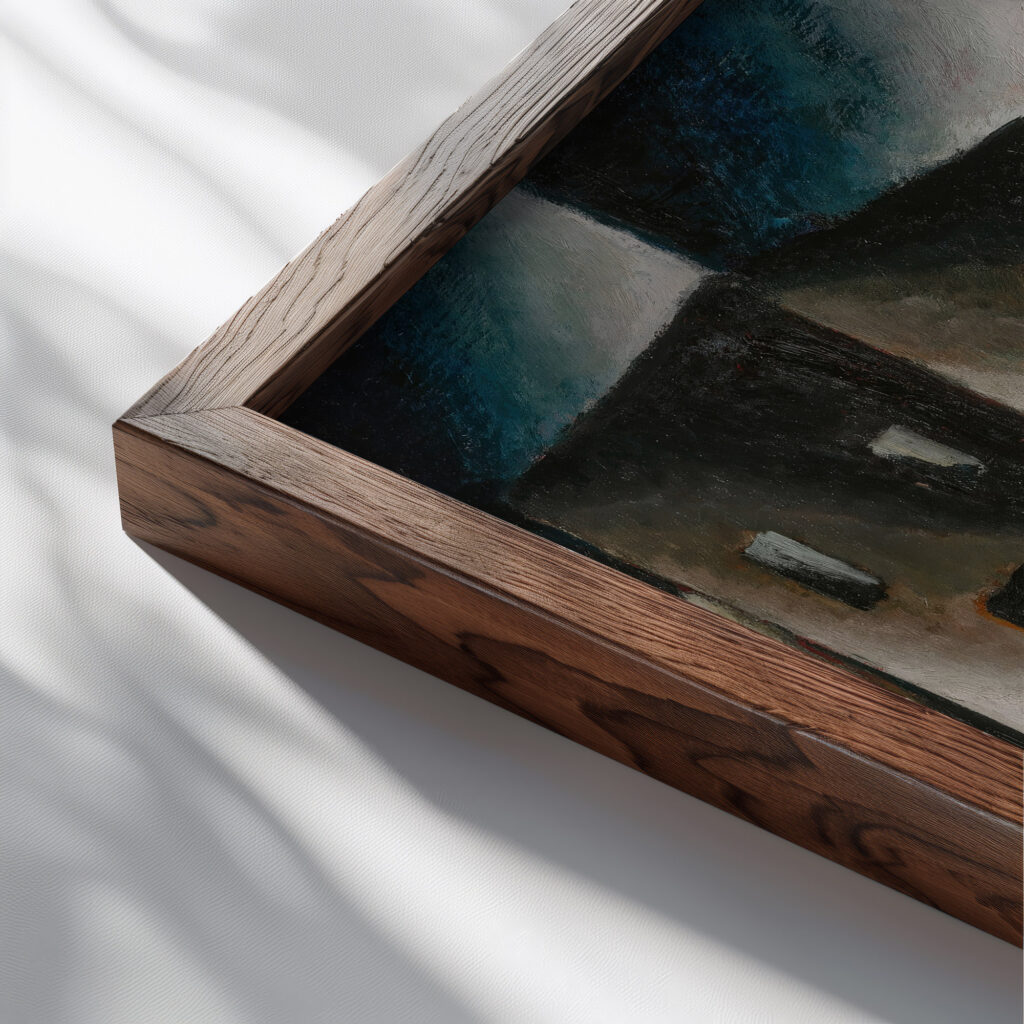 Asketische Landschaft II 1922 Arthur Segal close up dark wood mockup