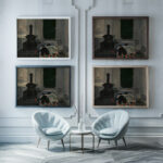 Asleep 1943 Horace Pippin framed posters mockup