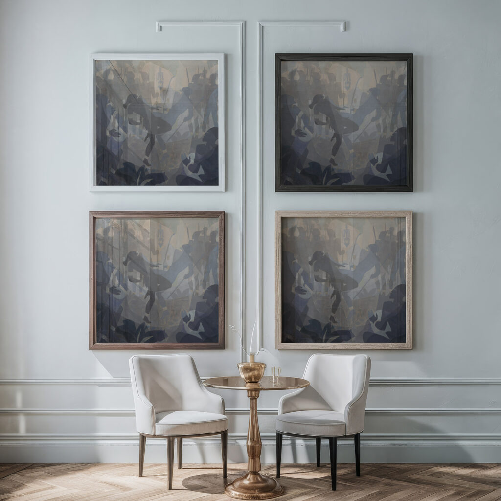 Aspects of Negro Life The Negro in an African Setting 1935 Aaron Douglas framed posters mockup