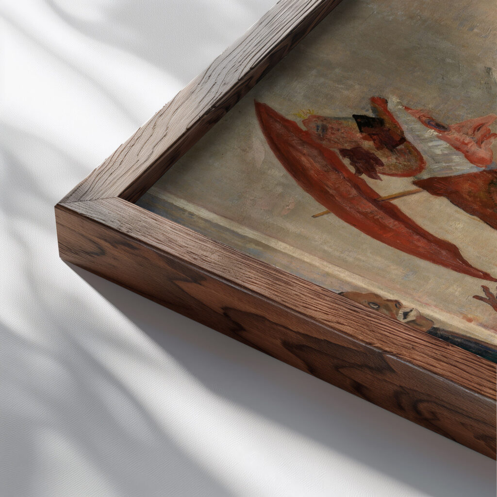 Astonishment of the Mask Wouse 1889 James Ensor close up dark wood mockup