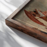 Astonishment of the Mask Wouse 1889 James Ensor close up dark wood mockup