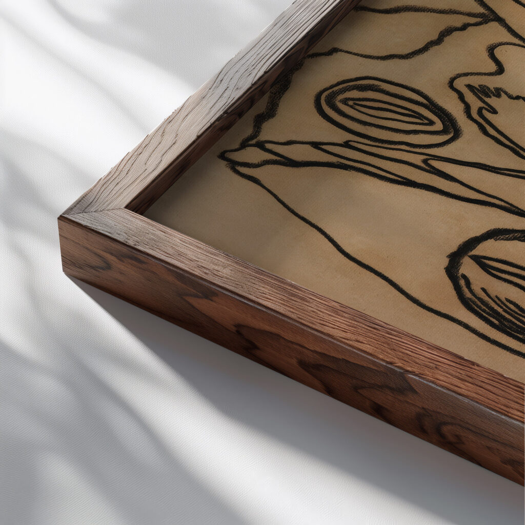 Astrale Landschaft IV 1913 Wilhelm Morgner close up dark wood mockup