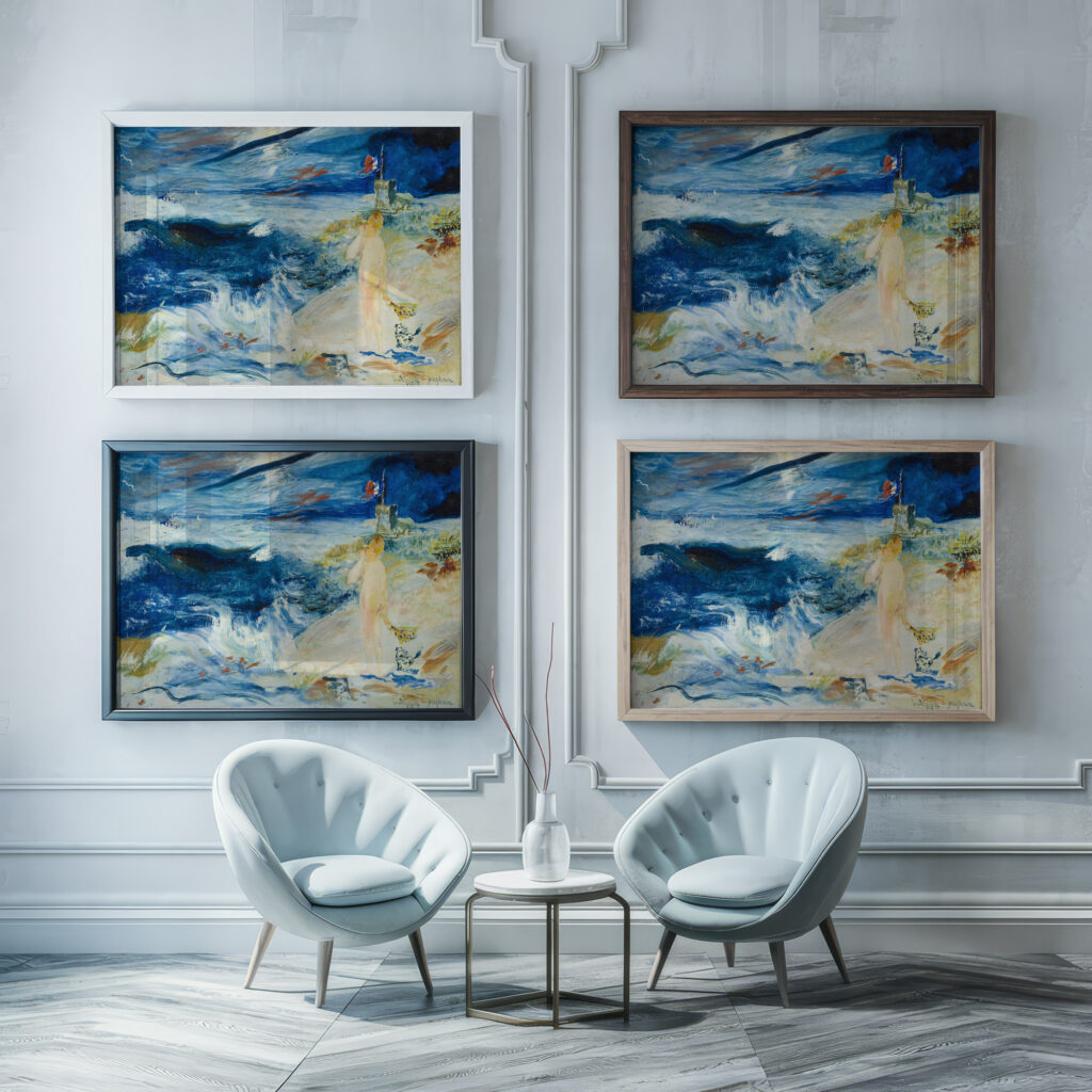 At the Seashore 1894 Ernst Josephson framed posters mockup