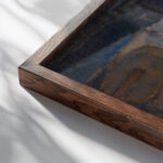 At the factory 1919 Alvar Cawen close up dark wood mockup