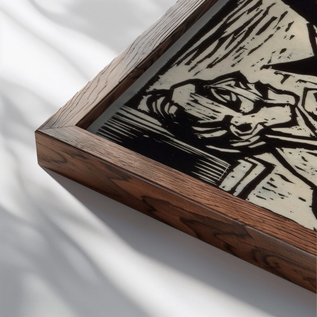Atelierfest 1924 25 Hermann Scherer close up dark wood mockup