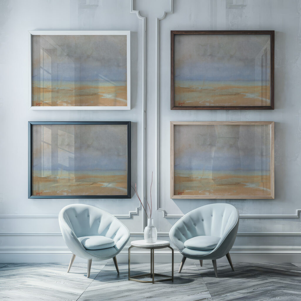 Au bord de la mer 1869 Edgar Degas framed posters mockup