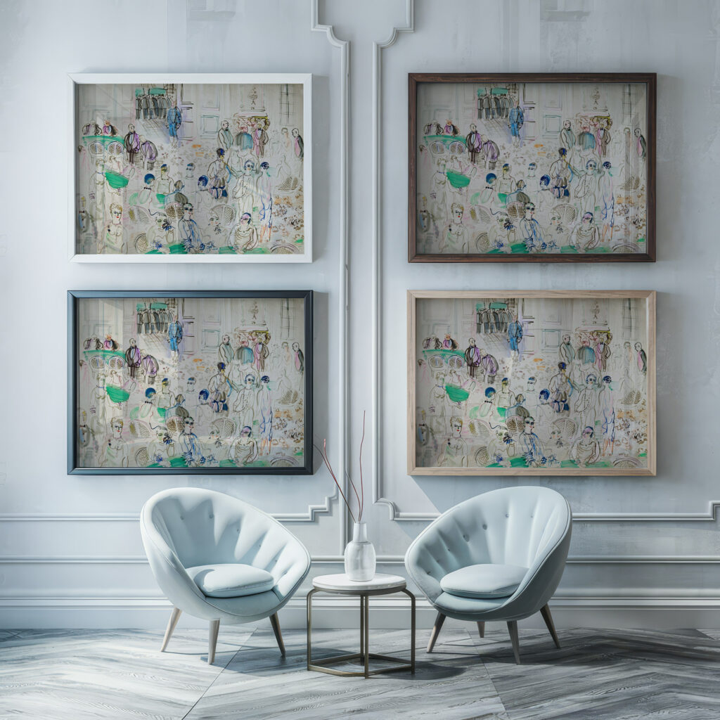Au casino circa 1925 Raoul Dufy framed posters mockup