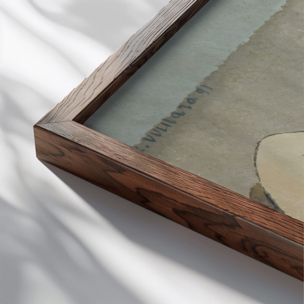 Au lit In Bed 1891 Edouard Vuillard close up dark wood mockup