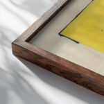 Aufbau in Violett und Rot around 1921 Karl Wiener close up dark wood mockup