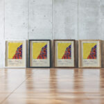 Aufbau in Violett und Rot around 1921 Karl Wiener framed posters mockup