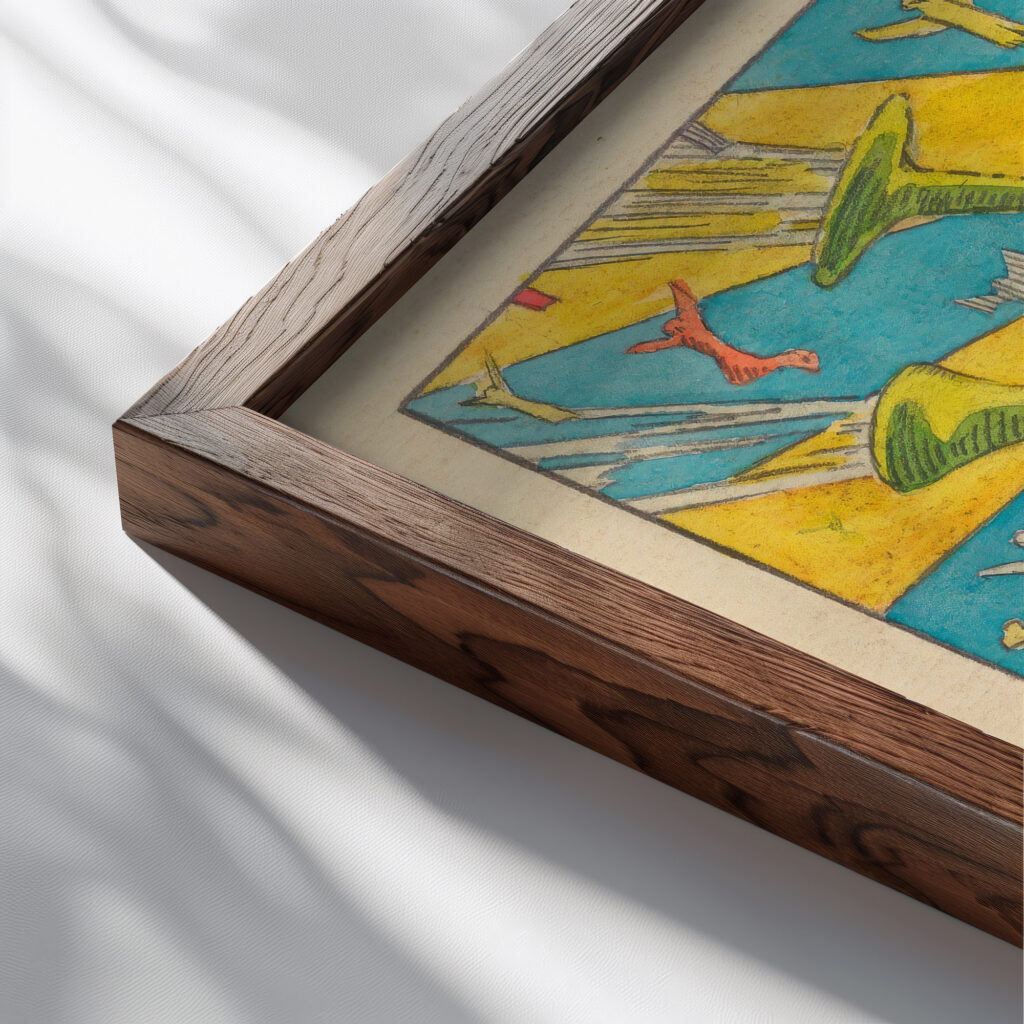 Auferstehung around 1923 Karl Wiener close up dark wood mockup
