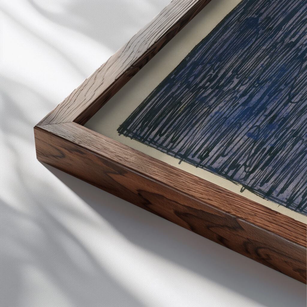 Aufgehender Mond around 1921 Karl Wiener close up dark wood mockup