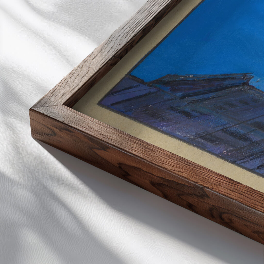 Augustsonntag Selbstbildnis 1943 Karl Wiener close up dark wood mockup