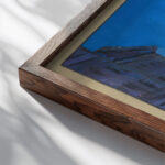 Augustsonntag Selbstbildnis 1943 Karl Wiener close up dark wood mockup