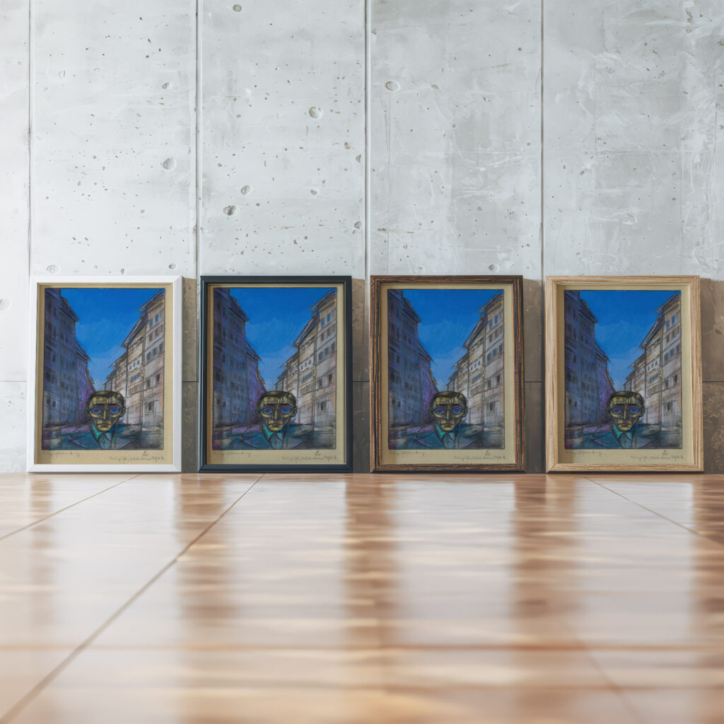 Augustsonntag Selbstbildnis 1943 Karl Wiener framed posters mockup