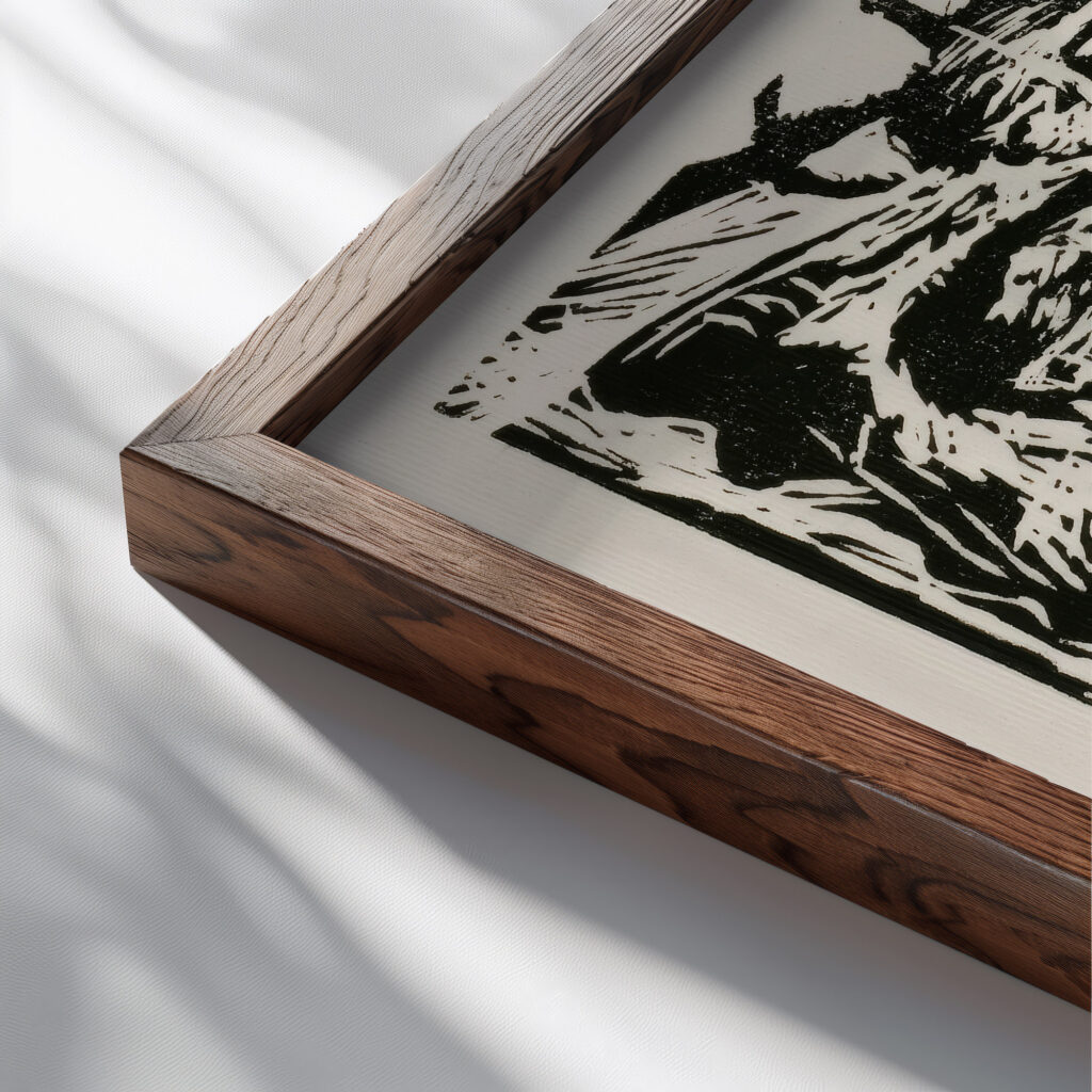 Austreibung aus dem Paradies 1919 Lovis Corinth close up dark wood mockup