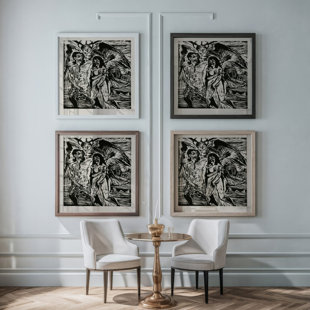 Austreibung aus dem Paradies 1919 Lovis Corinth framed posters mockup