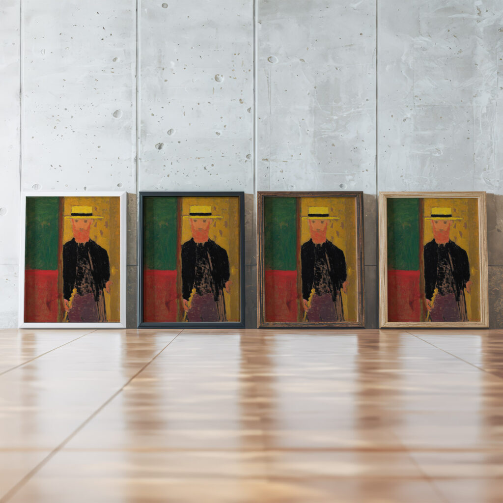 Autoportrait a la canne et au canotier circa 1891 1892 Edouard Vuillard framed posters mockup