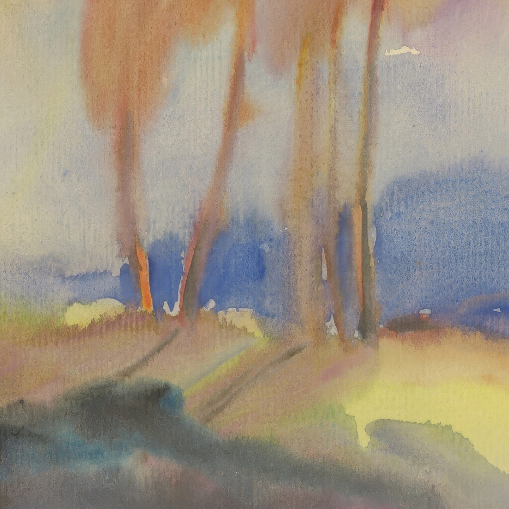 Autumn Birch Trees in a Sunlit Meadow 1932–1934 Zolo Palugyay 8 mockup