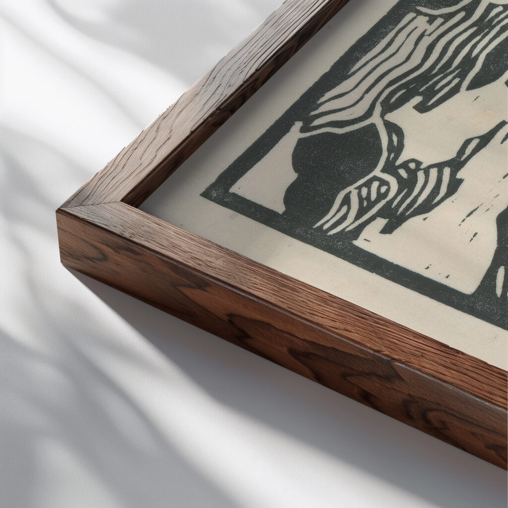 Autumn II 1924 Mikulas Galanda close up dark wood mockup