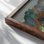 Autumn Ploughing 1919 Edvard Munch close up dark wood mockup