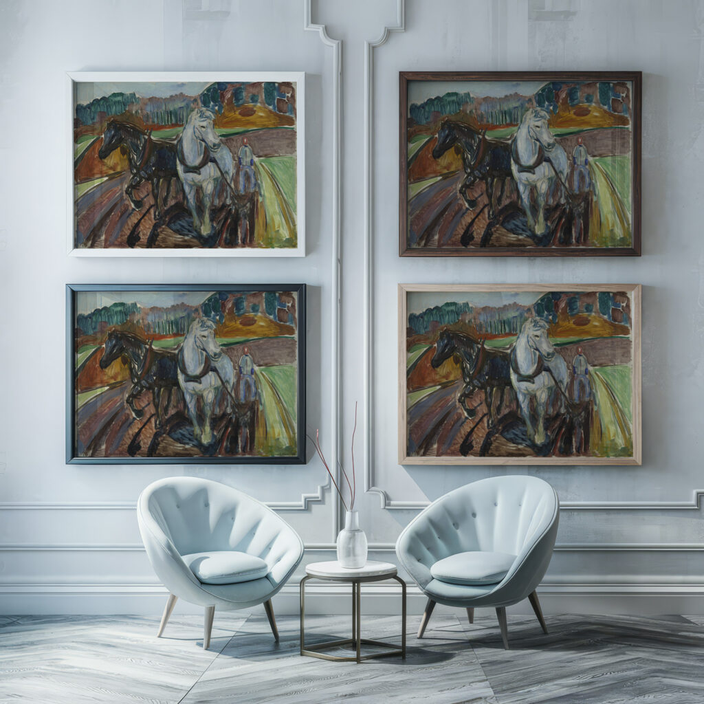 Autumn Ploughing 1919 Edvard Munch framed posters mockup