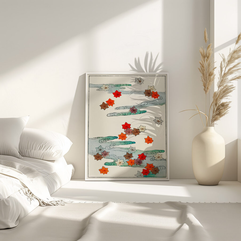 Autumn and water illustration Watanabe Seitei 4 mockup