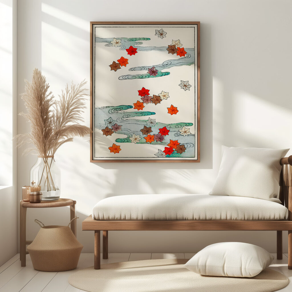 Autumn and water illustration Watanabe Seitei 5 mockup