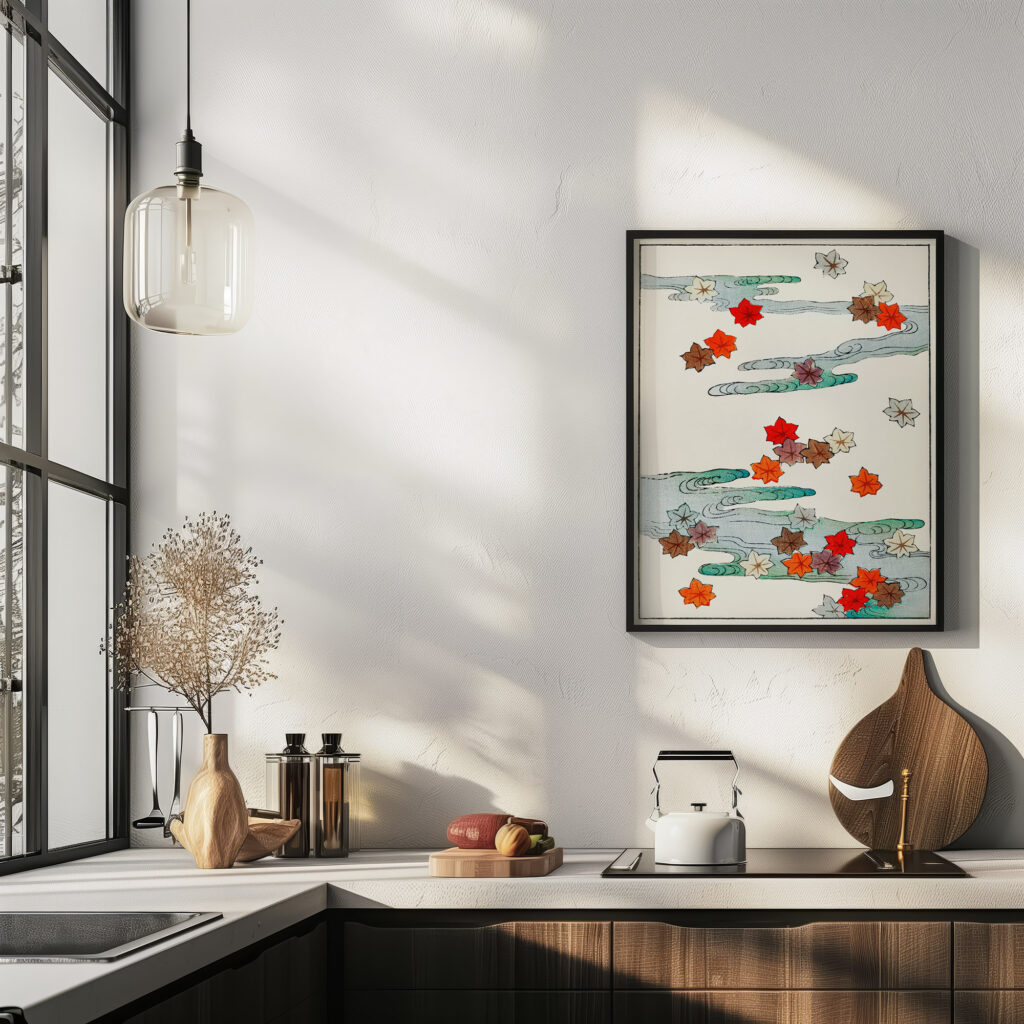 Autumn and water illustration Watanabe Seitei 6 mockup