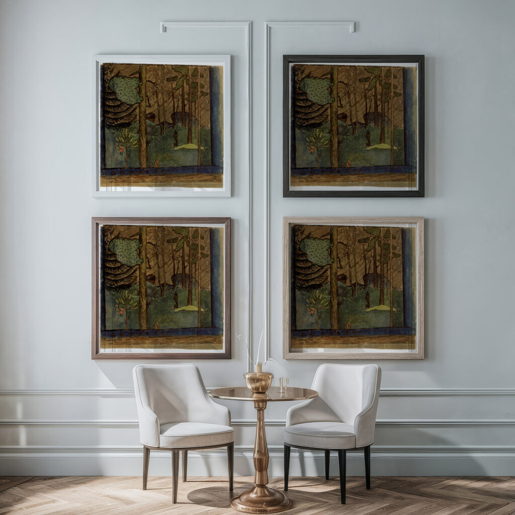 Autumn in the Forest 1895 Hugo Simberg framed posters mockup