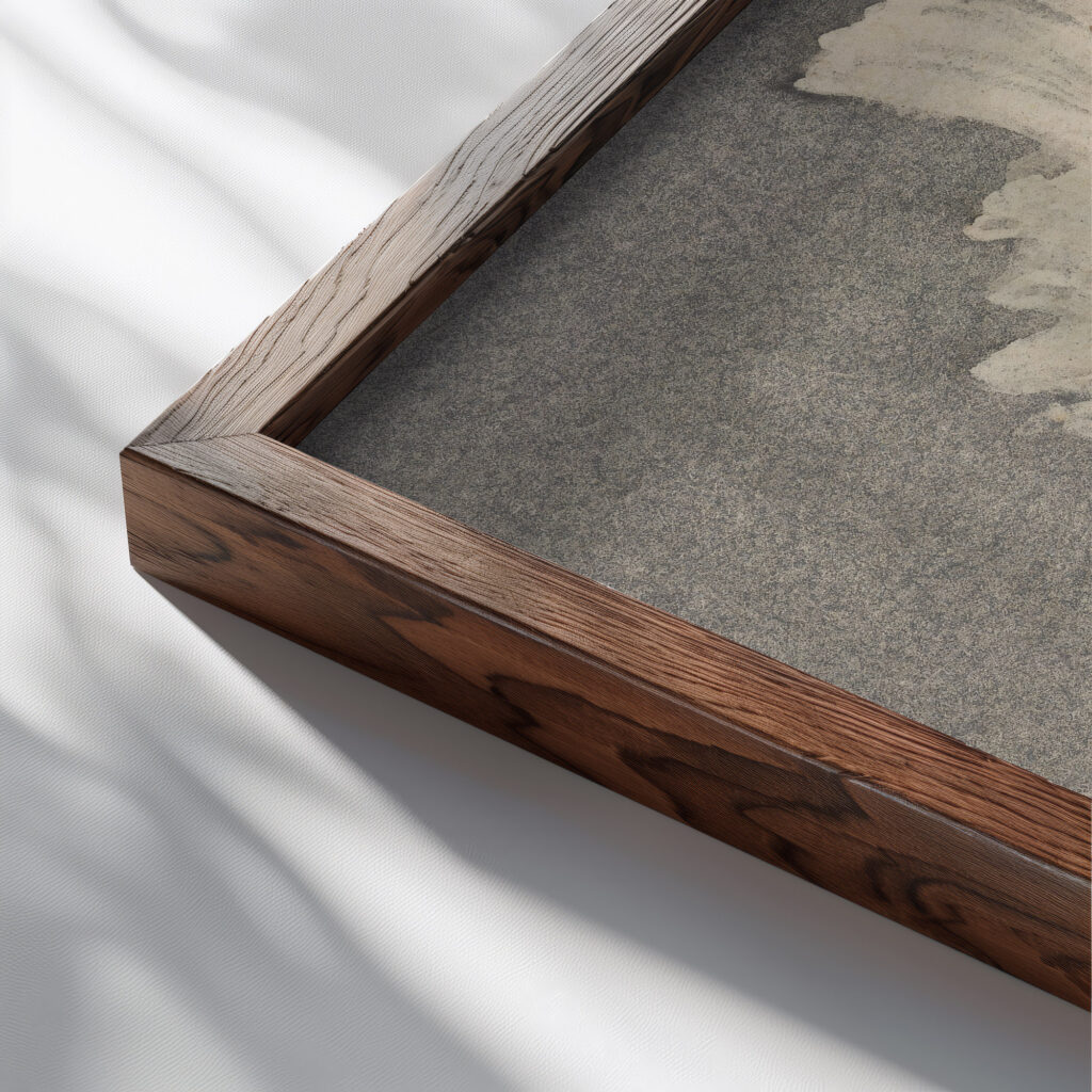 Azaleabloem 1915 Carel Adolph Lion Cachet close up dark wood mockup