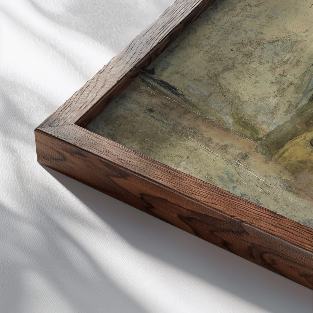 Back of a Chair James Ensor close up dark wood mockup