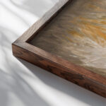 Backyard in the sunshine 1932 Tadeusz Makowski close up dark wood mockup