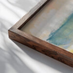 Badende am Strand 1909 Max Liebermann close up dark wood mockup