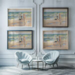 Badende am Strand 1909 Max Liebermann framed posters mockup