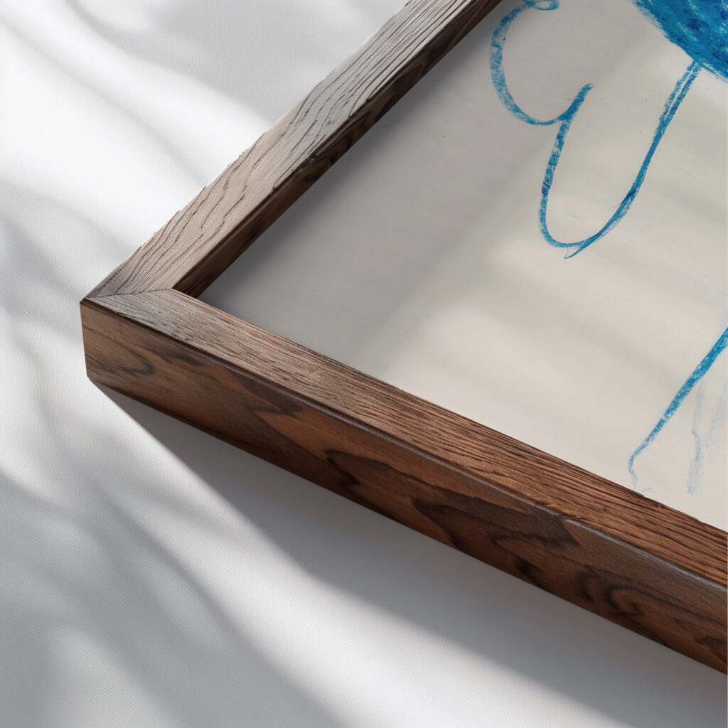 Badender Akt mit Segelboot 1913 Ernst Ludwig Kirchner close up dark wood mockup