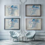 Badender Akt mit Segelboot 1913 Ernst Ludwig Kirchner framed posters mockup