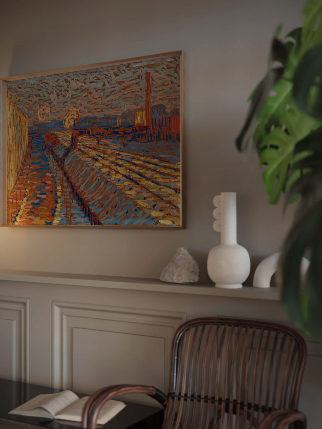 Bahndamm im Schnee 1910 Arthur Segal video mockup