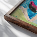 Ballspielendes Paar 1933 Ernst Ludwig Kirchner close up dark wood mockup