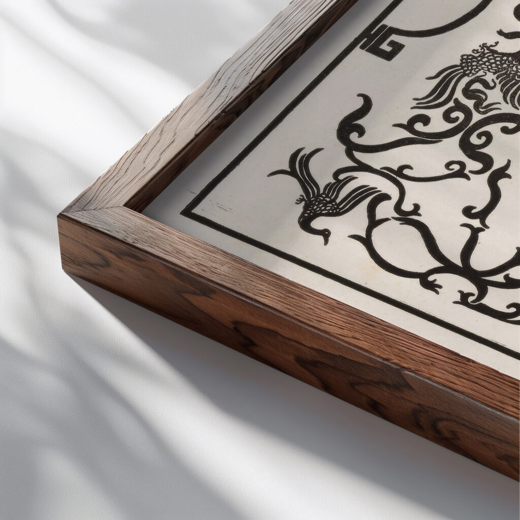 Bandontwerp voor Lart hollandais a lexposition internationale des arts decoratifs et industriels modernes 1925 1925 Carel Adolph Lion Cachet close up dark wood mockup