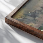 Bank on the dune 1952 Arno Konig close up dark wood mockup